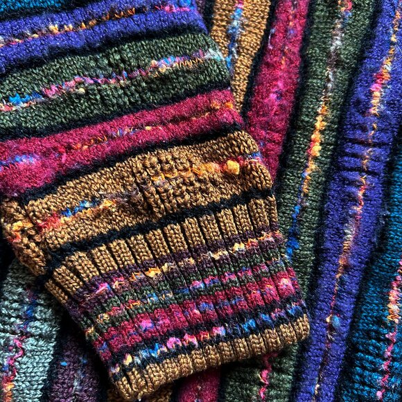 Tosani Multi coloured "Coogi" style 3d Knit sweater, Mens Small - Picture 3 of 7